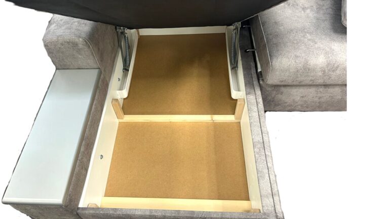 Geneza rozkládací sedačka do tvaru L s úložným prostorem