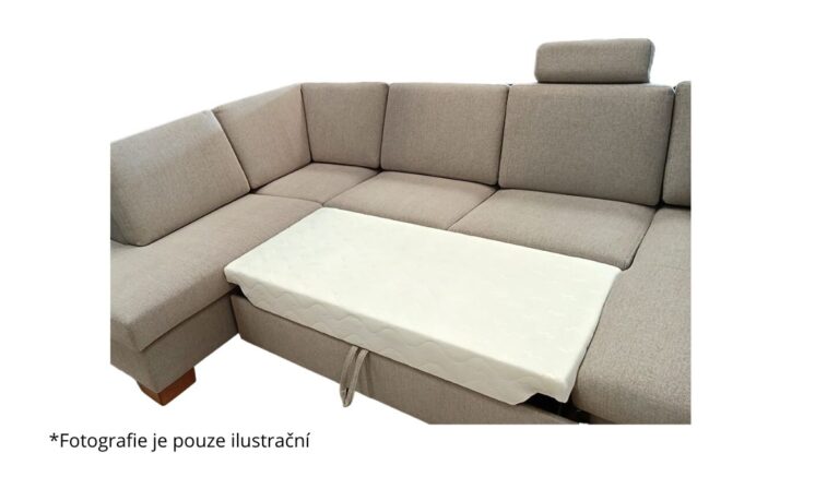 Geneza rozkládací sedačka do tvaru U s úložným prostorem