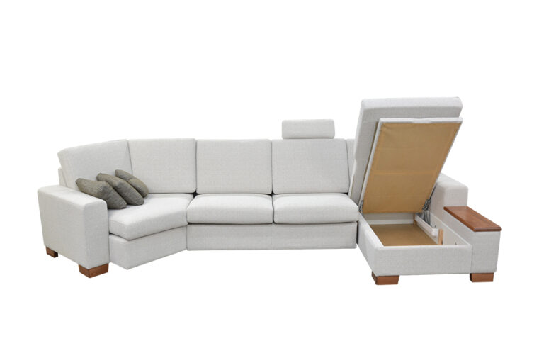 Geneza rozkládací sedačka do tvaru U s úložným prostorem